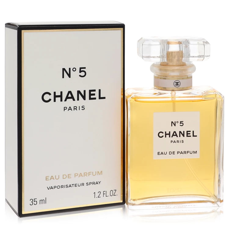 CHANEL No. 5 perfume bottle for women by Chanel — Iconic floral aldehyde fragrance with aldehydes, ylang-ylang, neroli, bergamot, jasmine, rose, iris, sandalwood, and vanilla notes