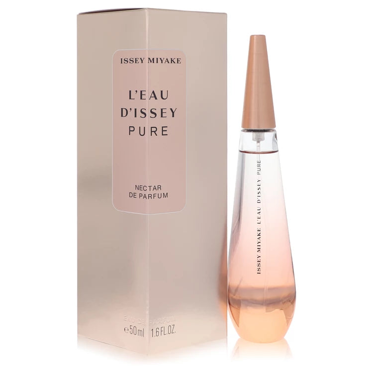 Issey Miyake L'Eau d'Issey Pure Nectar de Parfum rose gold bottle — floral woody EDP with honey, pear, rose and cashmeran