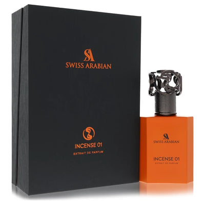Swiss Arabian Incense 01 Cologne bottle - woody amber warm spicy incense fragrance with frankincense, rum, almond, fig, dark chocolate and vanilla