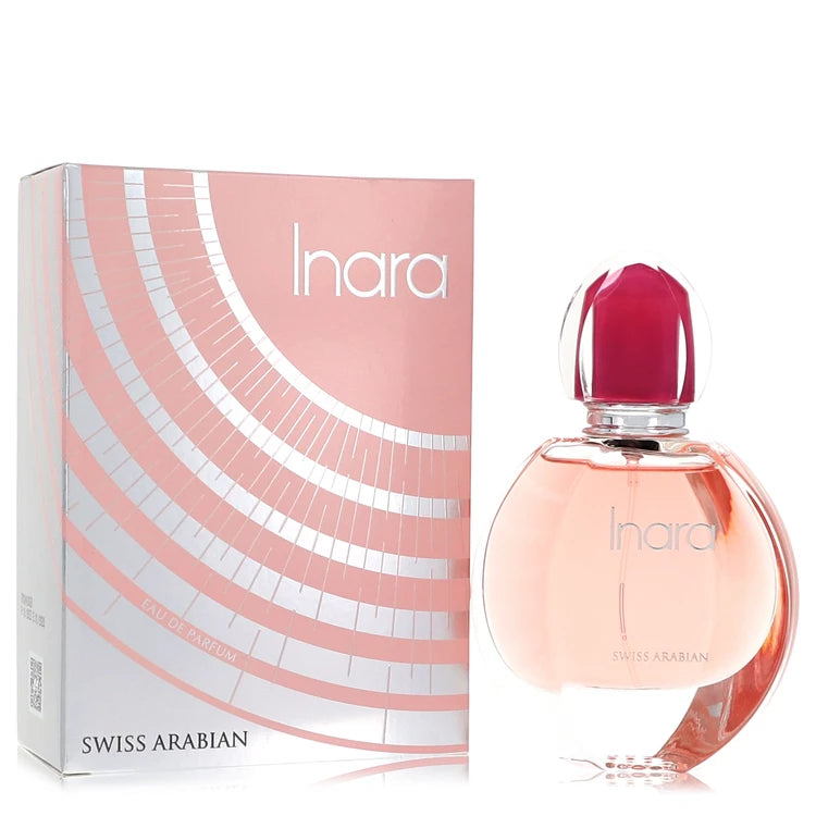 Swiss Arabian Inara perfume bottle and packaging on a white background
