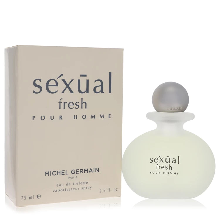 Perfume bottle and packaging of 'Sexual Fresh' by Michel Germain on a white background