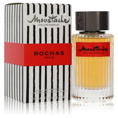 Rochas Moustache Eau de Parfum bottle and packaging on a white background