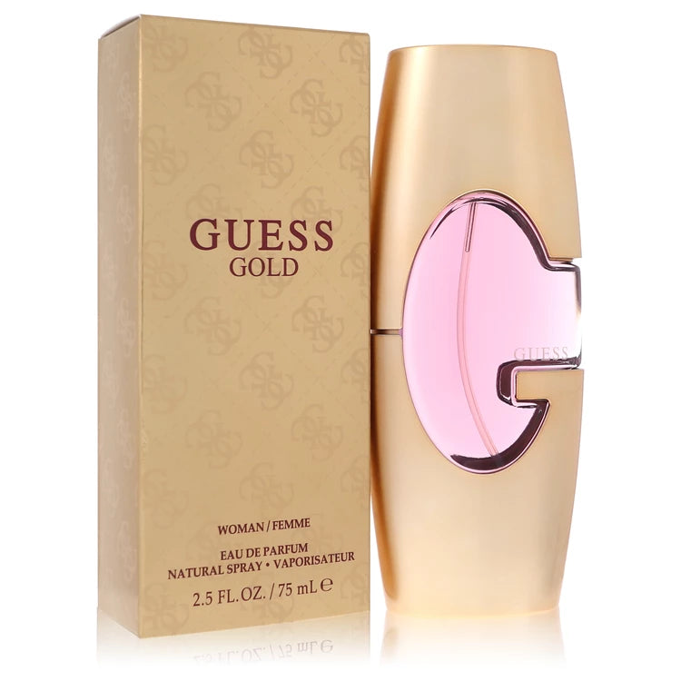 Guess Gold perfume bottle golden design fruity floral fragrance