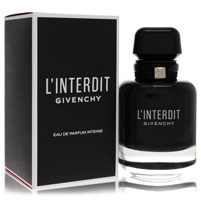 Givenchy L'Interdit Intense perfume bottle — floral oriental fragrance for women with black pepper, tuberose, sesame absolute, orange blossom, vetiver, patchouli, and Madagascar vanilla notes