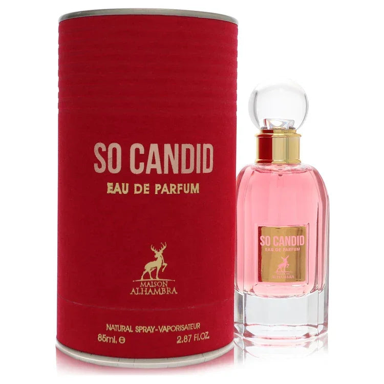 Maison Alhambra So Candid Eau de Parfum bottle — women's white floral EDP with orange blossom and tuberose