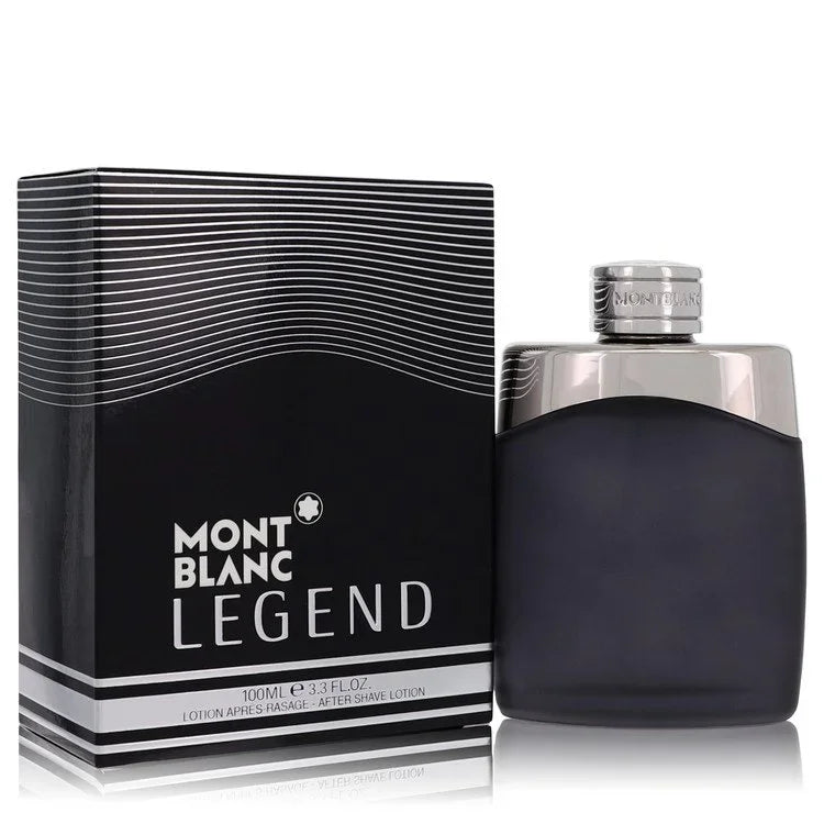 Mont Blanc Legend aftershave lotion with packaging on a white background