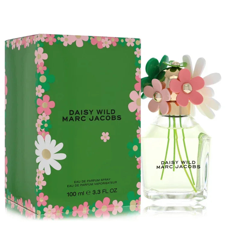 Daisy Wild Perfume bottle by Marc Jacobs — floral woody fragrance with raspberry, wild strawberry, white daisy, violet petals, musk and cedarwood