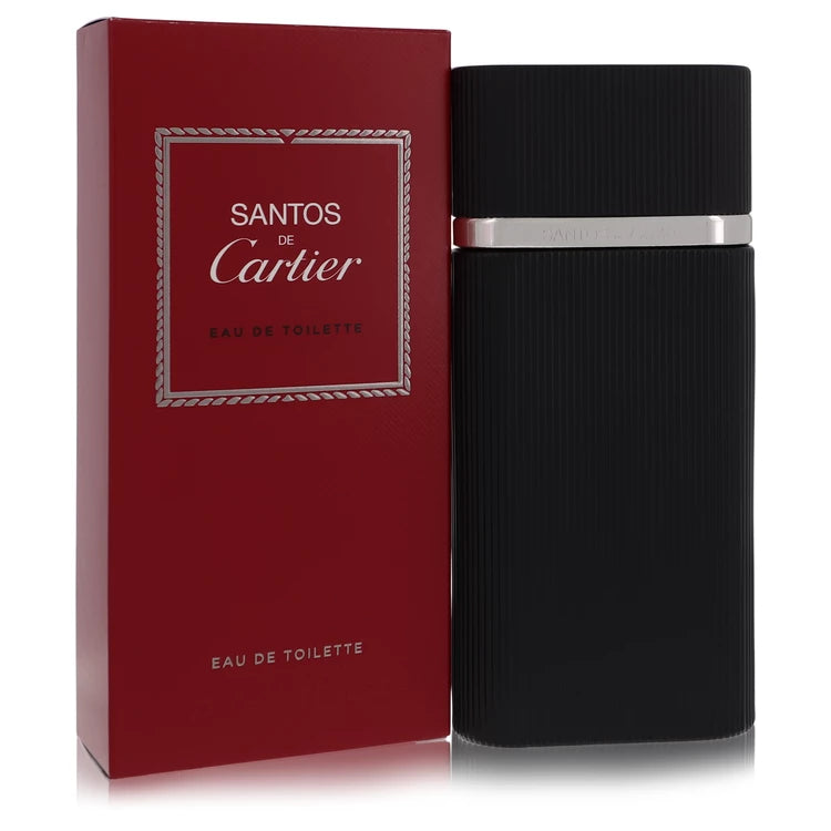 Santos de Cartier men's EDT bottle showing woody oriental notes lavender basil juniper clary sage vetiver patchouli sandalwood amber
