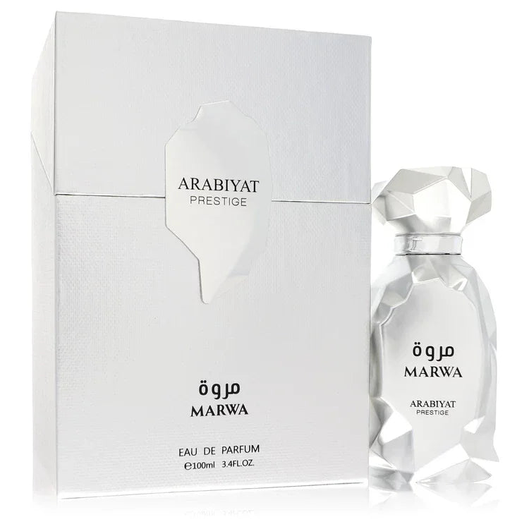 ARABIYAT PRESTIGE Marwa perfume bottle and packaging on a white background