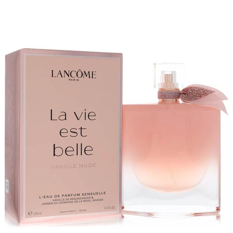 3.4 oz Lancôme La Vie Est Belle Vanille Nude bottle with solar jasmine, Bourbon vanilla, white musk and sandalwood
