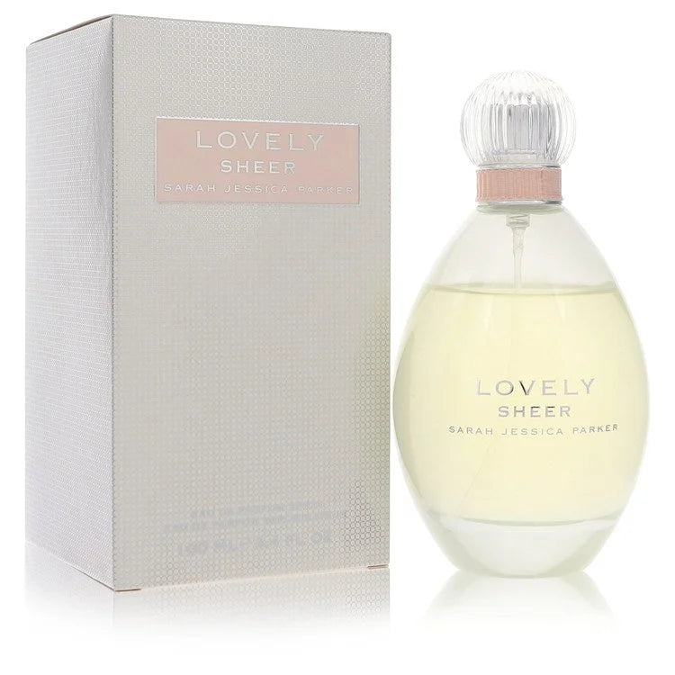 Sarah Jessica Parker Lovely Sheer Eau de Parfum bottle — women's floral woody musk EDP with bergamot, rosewood, orchid and blonde woods
