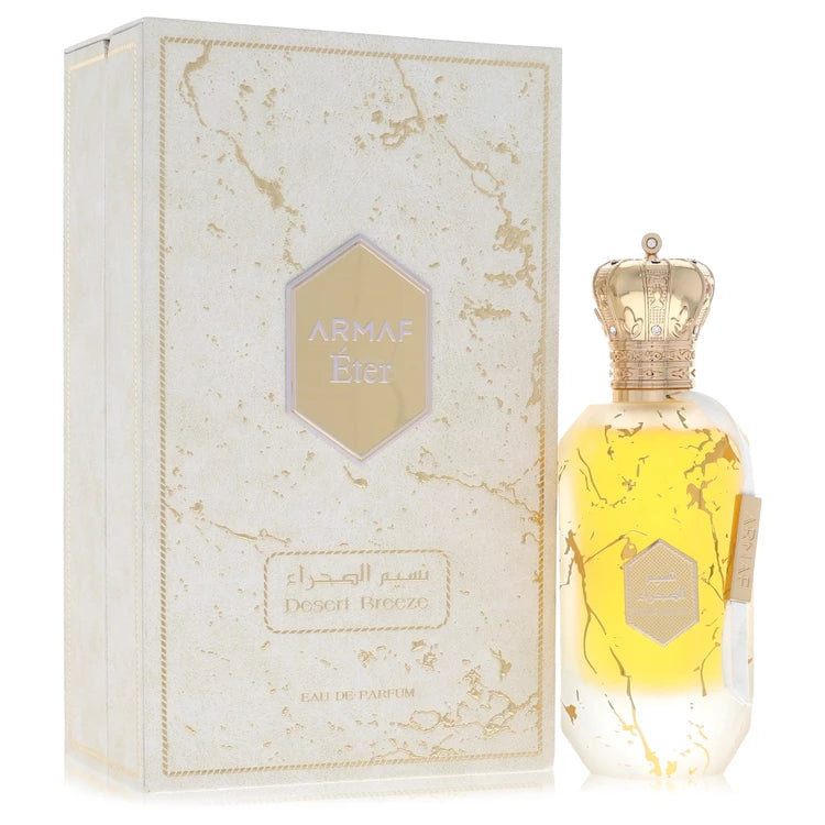 Armaf Eter Desert Breeze Perfume bottle — fresh woody amber fragrance with citrus zest, bergamot, green notes, aromatic herbs, spices, amber, musk, and woods