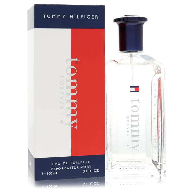 Tommy Hilfiger eau de toilette bottle and packaging on a white background