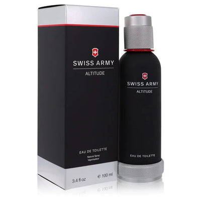 Victorinox Swiss Army Altitude Cologne bottle — luxury men's fresh woody fragrance featuring refreshing notes of Virginia cedar, coriander, and mountain resins