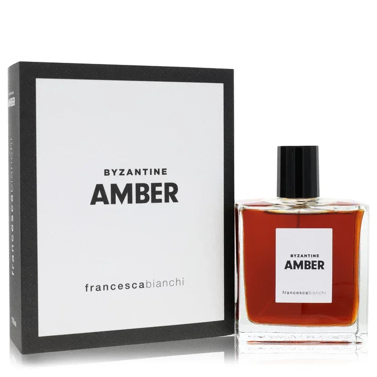 Francesca Bianchi Byzantine Amber Perfume bottle — amber extrait de parfum with bergamot, cinnamon, geranium, benzoin, labdanum, frankincense, leather, styrax, and ambergris