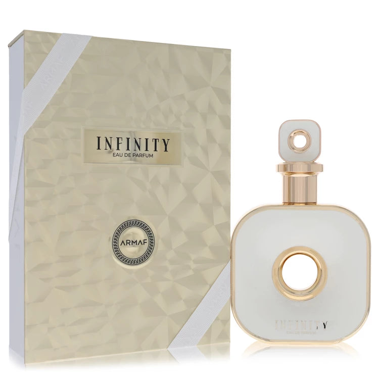 Armaf Infinity Gold Eau de Parfum bottle — woody amber fresh EDP with bergamot, pink pepper, orange blossom and amber