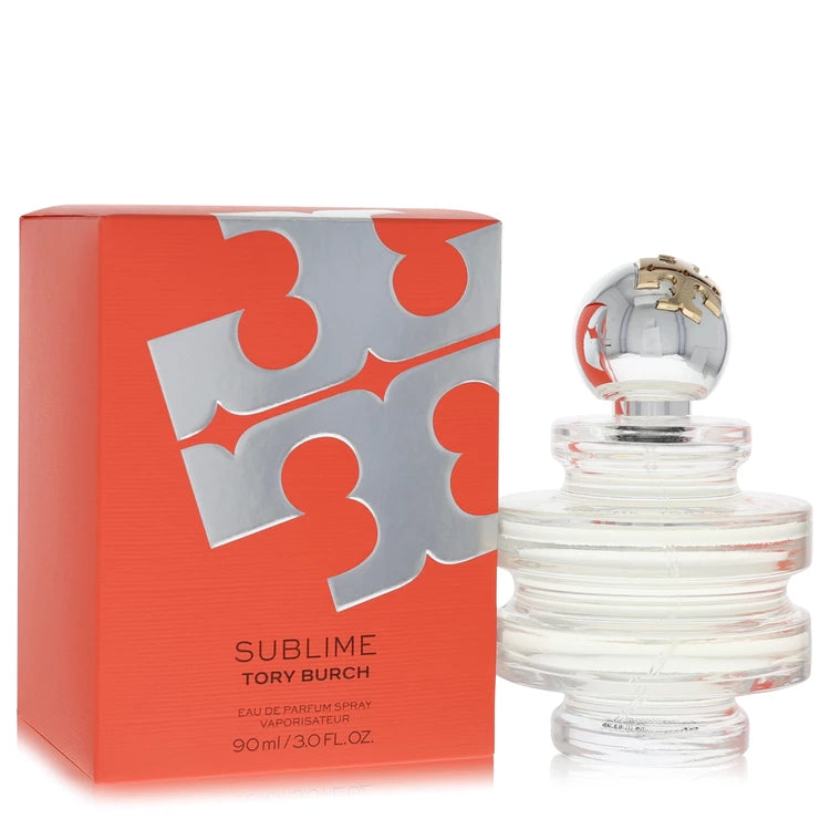 Tory Burch Sublime Eau de Parfum bottle — luxury women's floral woody musky fragrance featuring refreshing notes of zesty bergamot, crisp pear, and warm musk