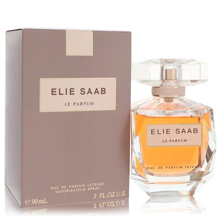 Elie Saab perfume bottle and packaging on a white background