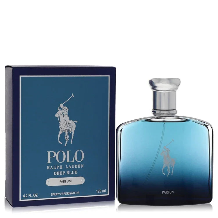 Ralph Lauren Polo Deep Blue cologne bottle aquatic men’s fragrance 4.2 oz