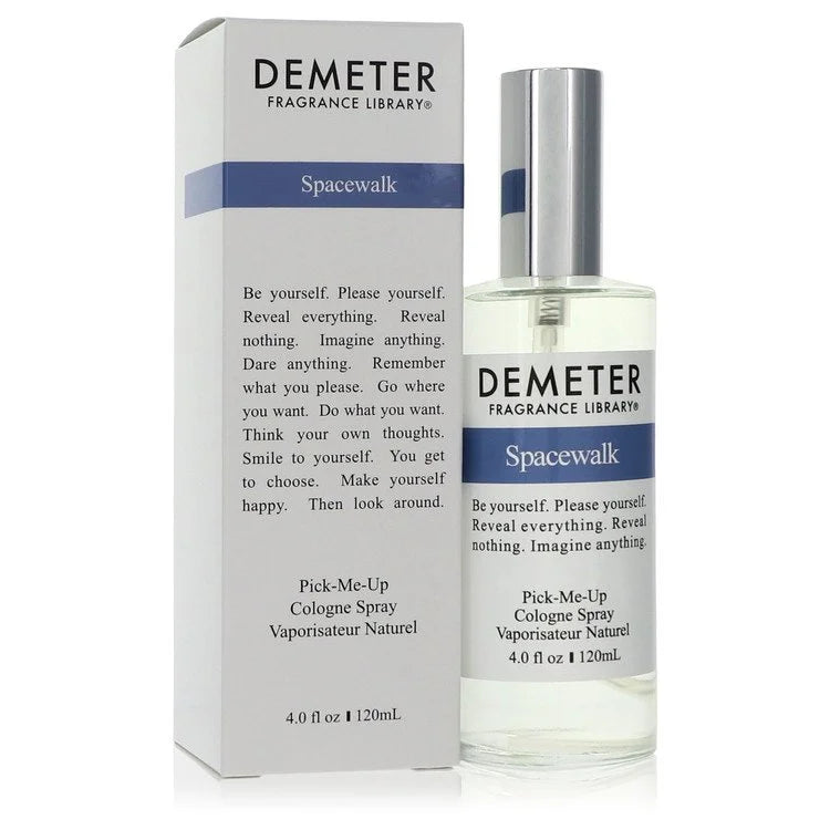 Demeter Fragrance Library Spacewalk cologne spray bottle and packaging on a white background