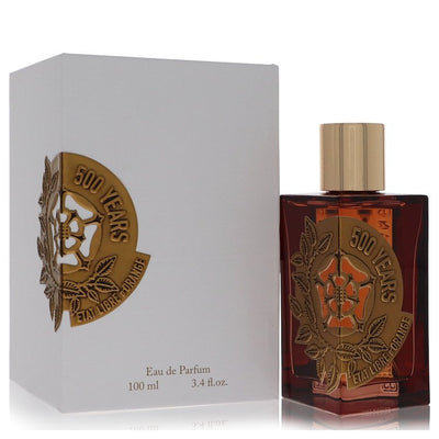 500 Years Perfume by Etat Libre d'Orange bottle — woody floral unisex fragrance with bergamot, saffron, Turkish rose, cacao, oud, amber woods, patchouli, and suede.