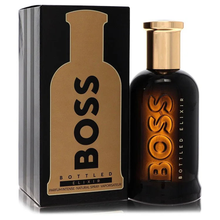Hugo Boss Boss Bottled Elixir Eau de Parfum Intense bottle — men's earthy woody spicy EDP