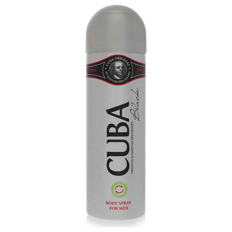 6.0 oz CUBA Black Cologne by Fragluxe bottle, a bold and magnetic oriental, woody, and spicy fragrance for men.