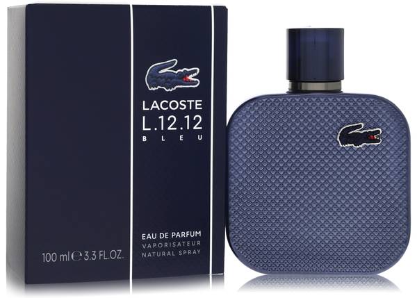 Lacoste Eau De Lacoste L.12.12 Bleu Eau de Toilette bottle - French fresh citrus herbal men's fragrance with bergamot, grapefruit, mint, rosemary, cardamom, and cedarwood
