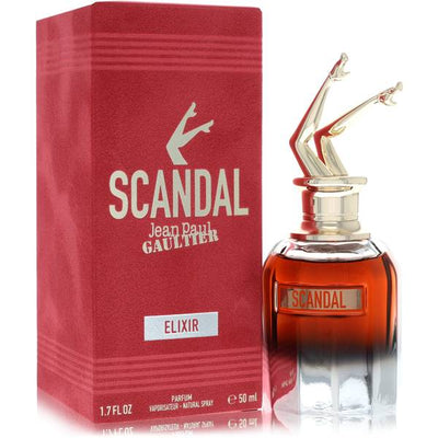 Jean Paul Gaultier Scandal Elixir perfume bottle with blackberry, powdery iris and deep patchouli notes
