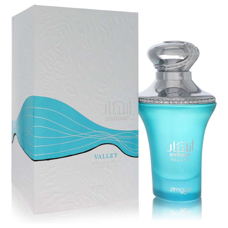 Afnan Zimaya Anhaar Valley bottle — woody aromatic oriental cologne with bergamot, cardamom, iris, and vetiver notes.