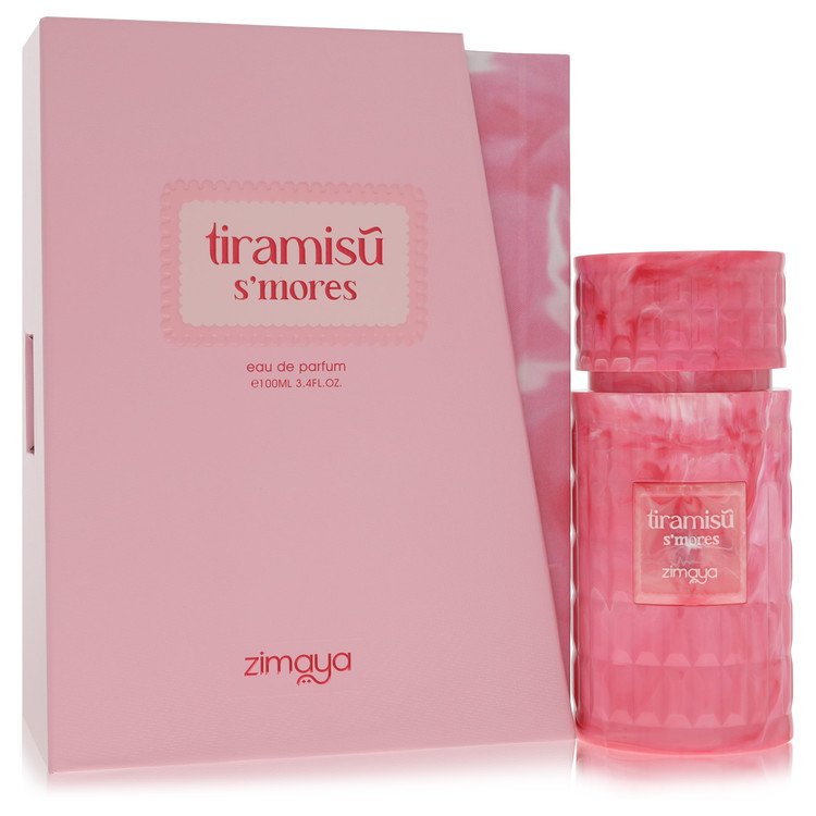 Afnan Zimaya Tiramisu S'mores Eau de Parfum bottle — luxury unisex gourmand fragrance featuring decadent notes of toasted marshmallow, coffee, and rich cocoa