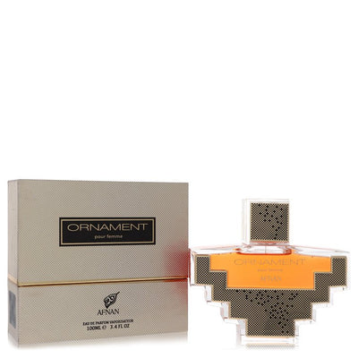 Afnan Ornament perfume bottle with passionfruit, coconut, peach, bergamot, orange flower, vetiver, sweet amber, vanilla and musk