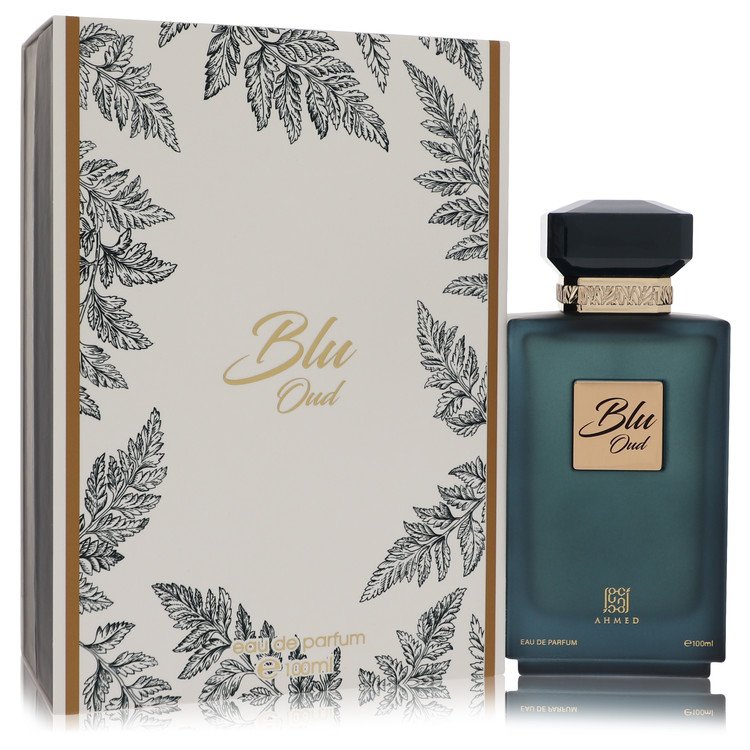 Ahmed Al Maghribi Blu Oud bottle — oriental woody oud fragrance with top notes of oud, smoky accords, and blue aquatic notes.