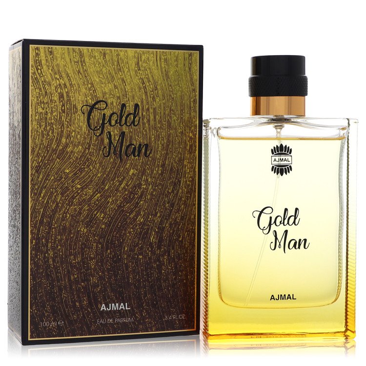 AJMAL Gold Man perfume bottle and packaging on a white background