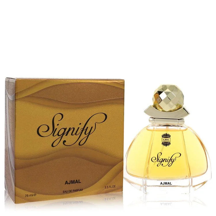 Perfume bottle and packaging of 'Signify' by Ajmal on a white background