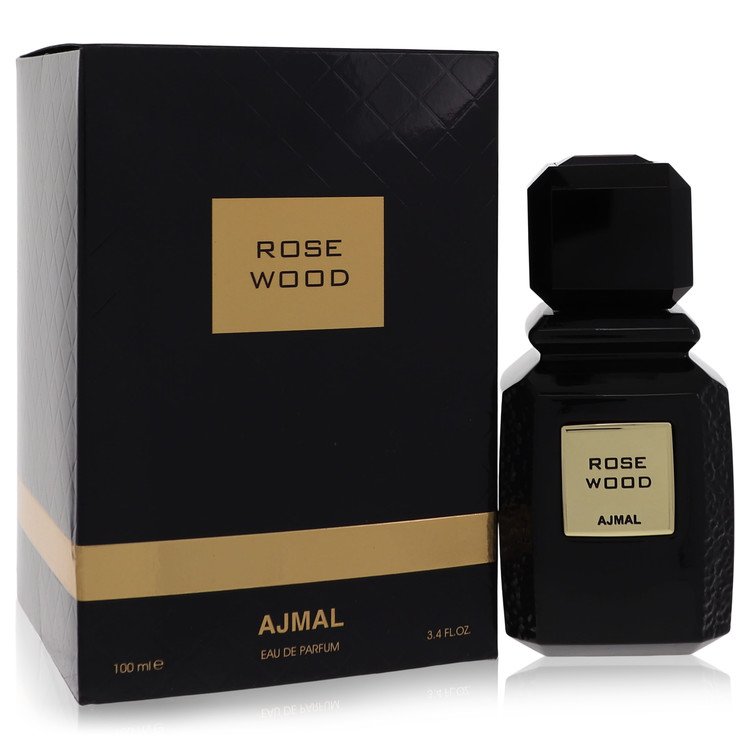 AJMAL Rose Wood perfume bottle and packaging on a white background