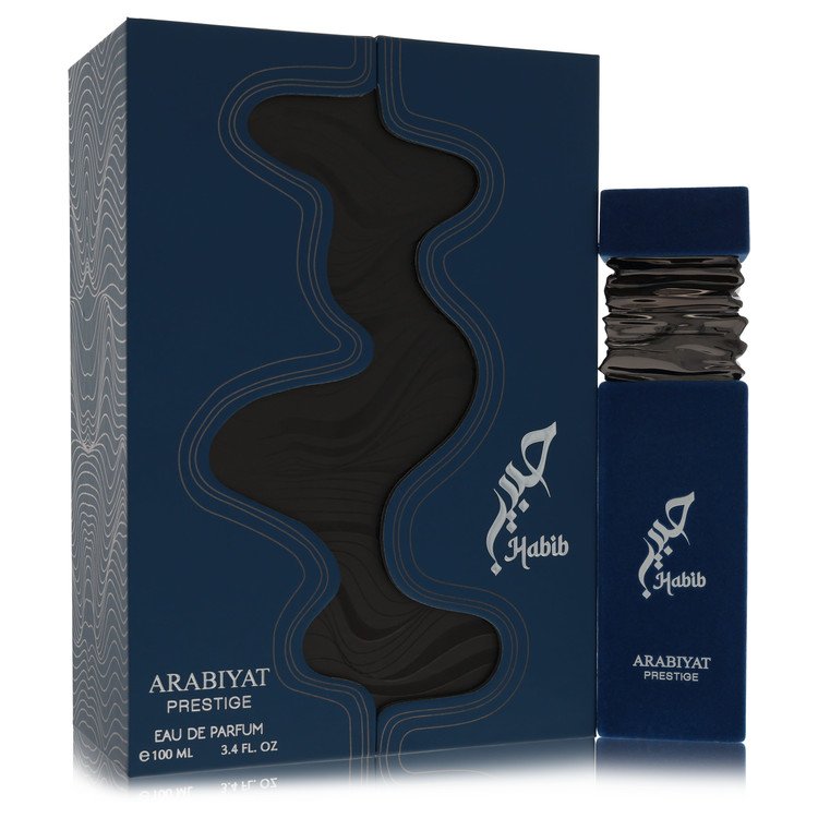 Arabiyat Prestige Habib Cologne bottle — men’s Eau de Parfum with lavender, bergamot, mint, dry amber, benzoin, pineapple, tonka bean, vanilla, and musk.