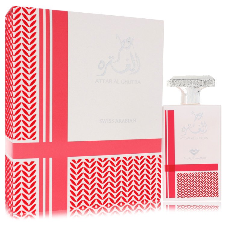 Swiss Arabian Attar Al Ghutra Eau de Parfum bottle — luxury men's woody oriental fragrance featuring unique notes of raspberry, saffron, leather, and deep oud