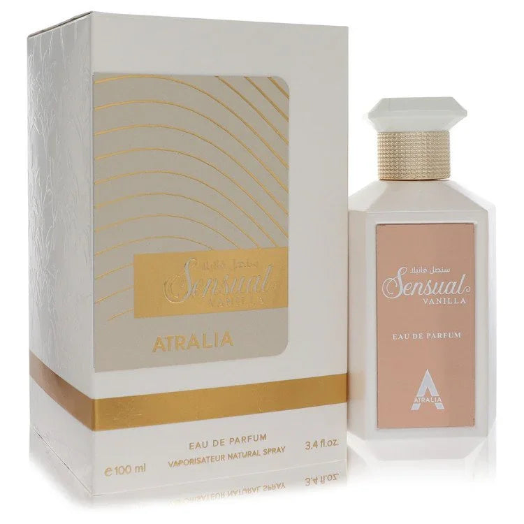 Atralia Sensual Vanilla perfume bottle and packaging on a white background
