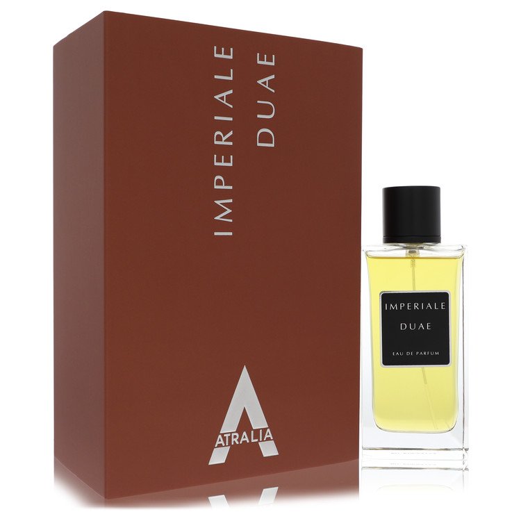 Perfume bottle and packaging of Imperiale Duae by Atralia on a white background