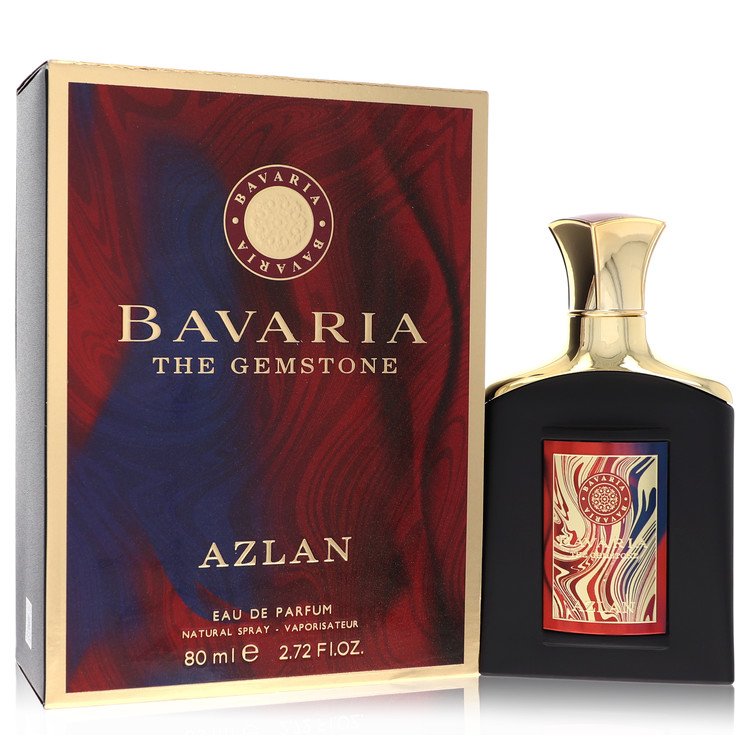 Bavaria The Gemstone Azlan Perfume bottle — masculine amber woody fragrance with saffron, bergamot, green tea, cedar, beeswax, and leather.
