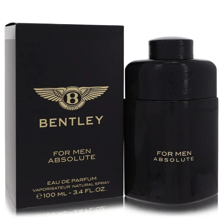 Bentley for Men Absolute perfume bottle and packaging on a white background