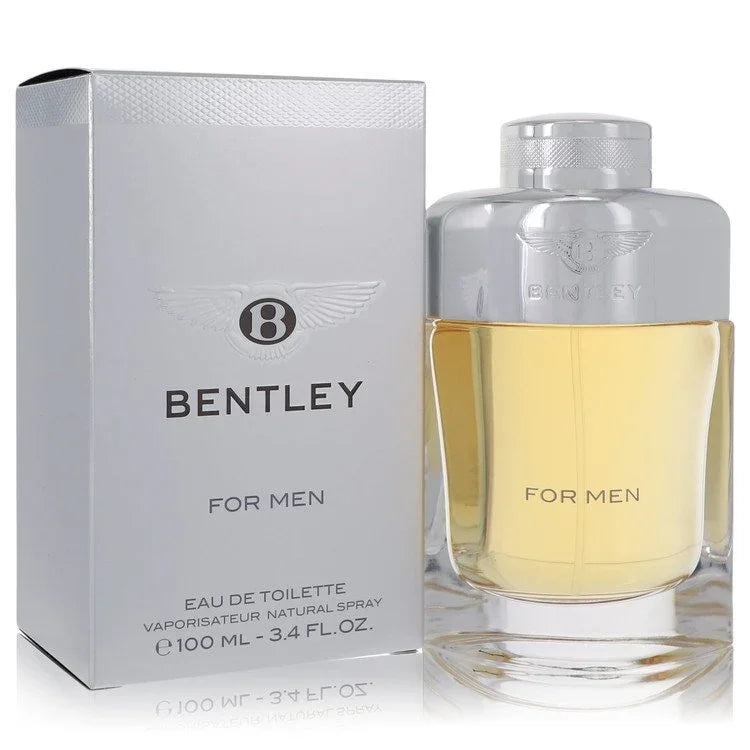 Bentley for Men perfume bottle and packaging on a white background