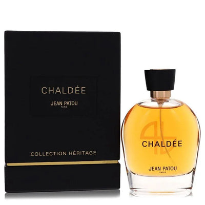 Jean Patou Chaldee perfume bottle and packaging on a white background