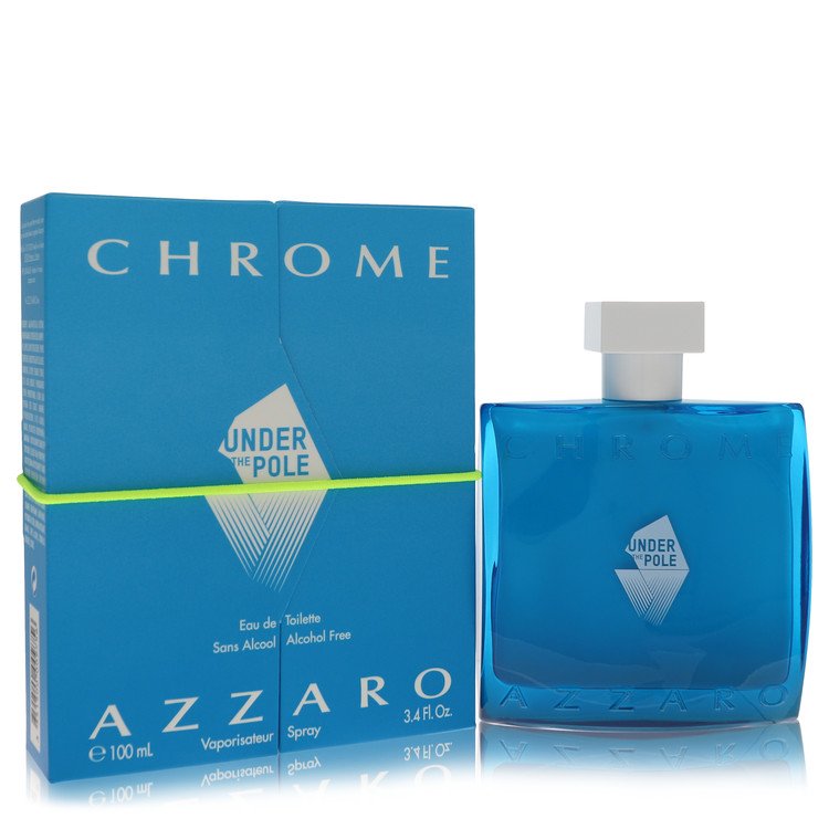 Azzaro Chrome perfume bottle and packaging on a white background