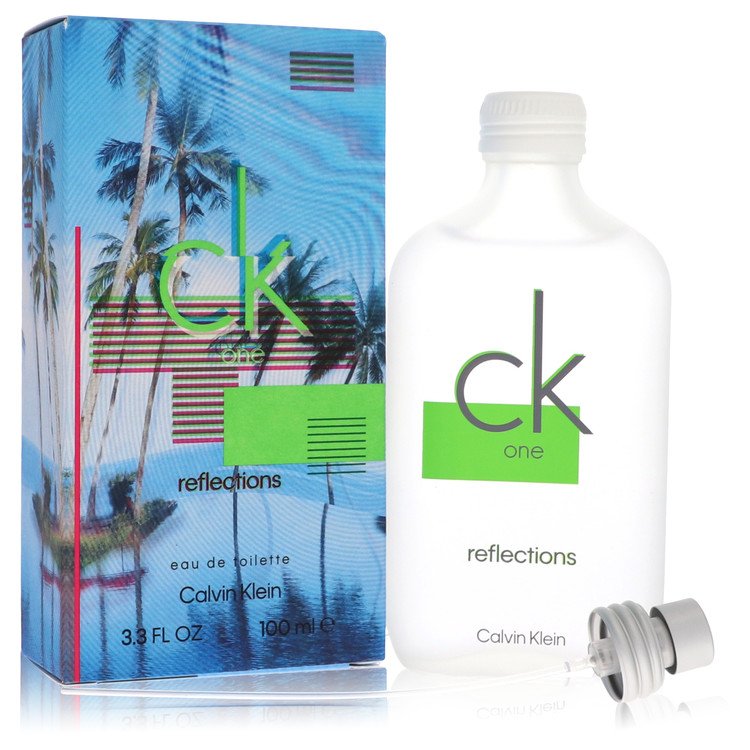 Calvin Klein CK One Reflections eau de toilette bottle and packaging on a white background
