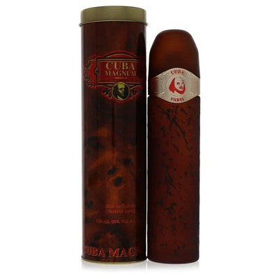 Cuba Magnum red cologne bottle and packaging on a white background