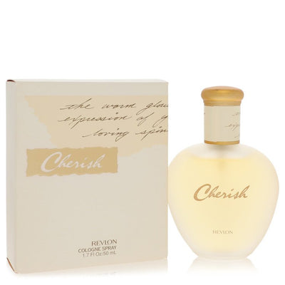 Cherish Perfume bottle — Revlon fresh floral fruity fragrance with grapefruit, green apple, rose, violet, musk, cedar, and amber.