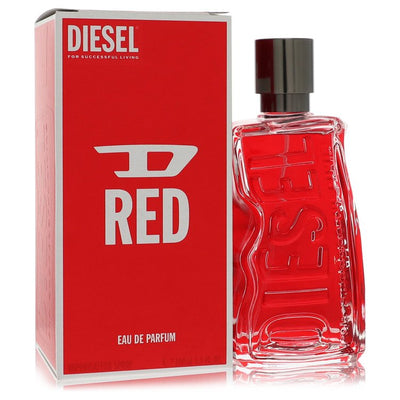 Diesel D Red cologne bottle for men by Diesel — Daring citrus woody floral fragrance with lemon, mandarin, bergamot, jasmine, rose, geranium, cedarwood, amber, and musk notes