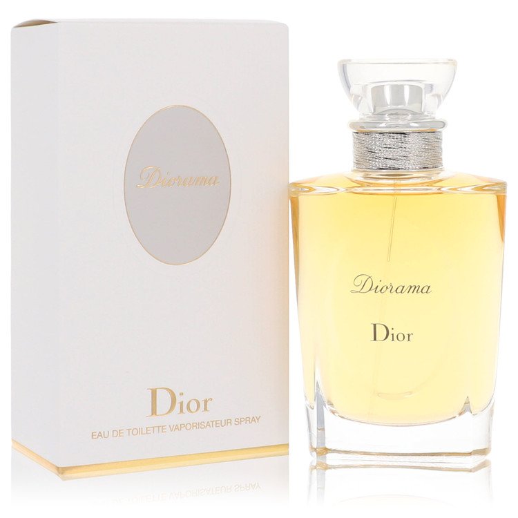 Diorama Dior perfume bottle with packaging on a white background